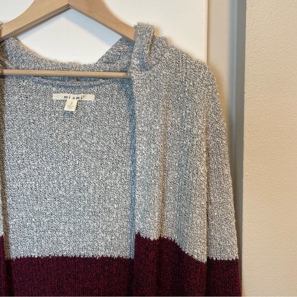 Like New Francesca’s Striped Color Block Cardigan Sweater With Fray, Size Small - Picture 3 of 8